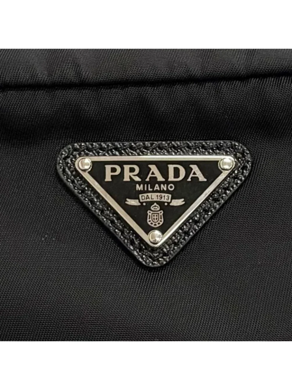 Prada Vera Re-Nylon Mini Pouch Small Triangle Logo Plate Makeup Black
